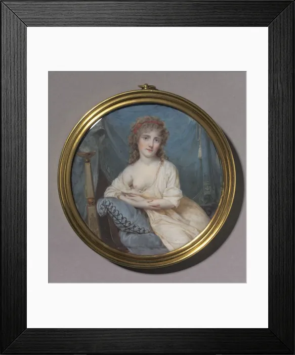 Framed Print : Portrait of a Woman Reclining on a Sofa, c. 1804. Creator: Jean-Antoine Laurent (French Framed Print : Portrait of a Woman Reclining on a Sofa, c. 1804. Creator: Jean-Antoine Laurent (French