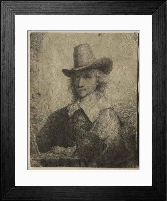 Framed Print : Portrait of a Man with a High Hat, 1642 / 1651. Creator: Ferdinand Bol (Dutch, 1616-1680) Framed Print : Portrait of a Man with a High Hat, 1642 / 1651. Creator: Ferdinand Bol (Dutch, 1616-1680)
