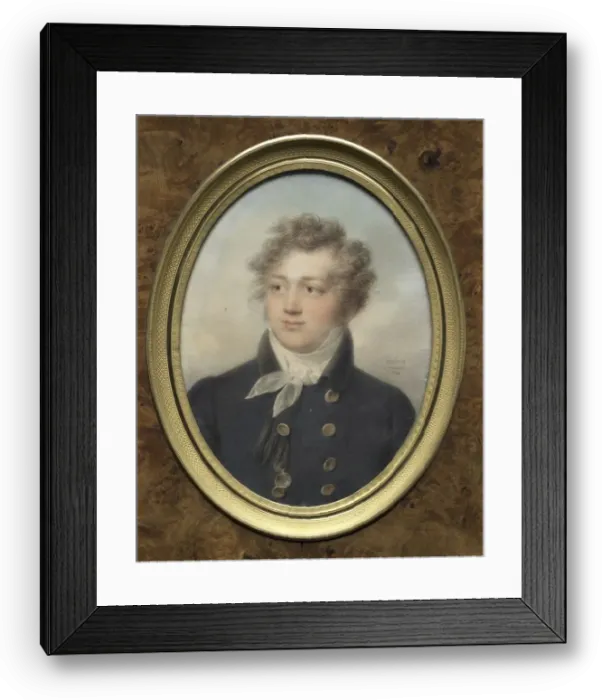 Framed Print : Portrait of a Man, possibly Alexander I, Emperor of Russia, 1814. Creator: Jean-Baptiste Isabey Framed Print : Portrait of a Man, possibly Alexander I, Emperor of Russia, 1814. Creator: Jean-Baptiste Isabey