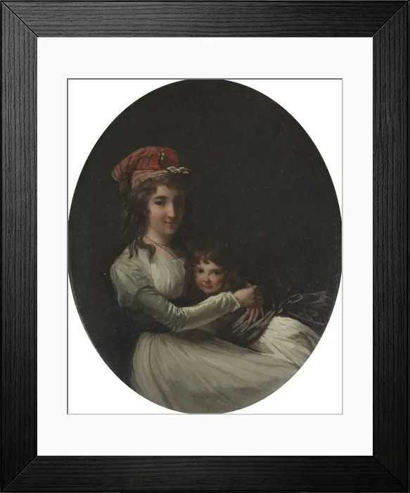 Framed Print : Portrait of a Mother and Daughter, c. 1794-95. Creator: Henri-Pierre Danloux (French Framed Print : Portrait of a Mother and Daughter, c. 1794-95. Creator: Henri-Pierre Danloux (French