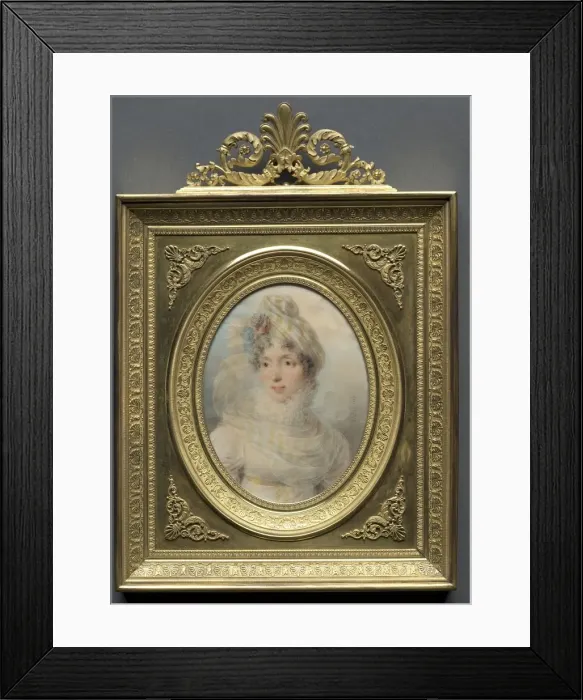 Framed Print : Portrait of a Woman in a White Dress, 1813. Creator: Jean-Baptiste Isabey (French, 1767-1855) Framed Print : Portrait of a Woman in a White Dress, 1813. Creator: Jean-Baptiste Isabey (French, 1767-1855)