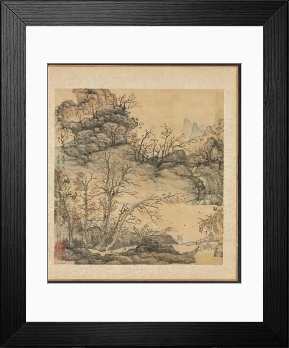 Framed Print : Paintings after Ancient Masters: Autumn Landscape, 1598-1652. Creator: Chen Hongshou (Chinese Framed Print : Paintings after Ancient Masters: Autumn Landscape, 1598-1652. Creator: Chen Hongshou (Chinese