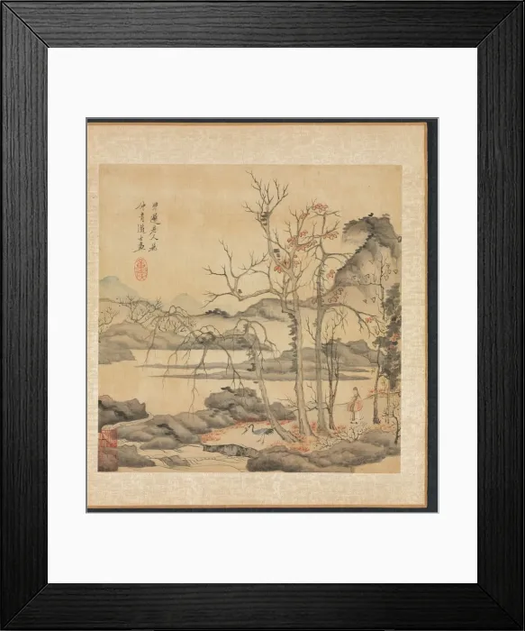 Framed Print : Paintings after Ancient Masters: Daoist and Crane in Autumn Landscape, 1598-1652. Creator Framed Print : Paintings after Ancient Masters: Daoist and Crane in Autumn Landscape, 1598-1652. Creator