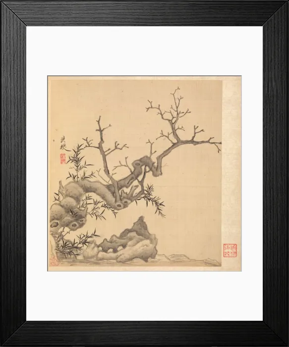 Framed Print : Paintings after Ancient Masters: Rock, Old Tree, and Bamboo, 1598-1652. Creator: Chen Hongshou Framed Print : Paintings after Ancient Masters: Rock, Old Tree, and Bamboo, 1598-1652. Creator: Chen Hongshou