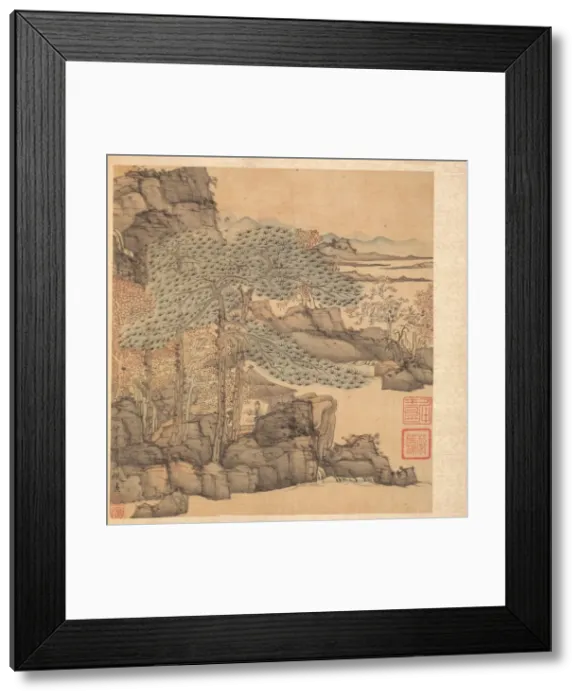 Framed Print : Paintings after Ancient Masters: Scholar Reading in a Thatched Hut by a Waterfall, 1598-1652 Framed Print : Paintings after Ancient Masters: Scholar Reading in a Thatched Hut by a Waterfall, 1598-1652