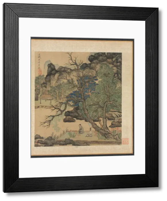 Framed Print : Paintings after Ancient Masters: Scholars in a Garden, 1598-1652. Creator: Chen Hongshou (Chinese Framed Print : Paintings after Ancient Masters: Scholars in a Garden, 1598-1652. Creator: Chen Hongshou (Chinese