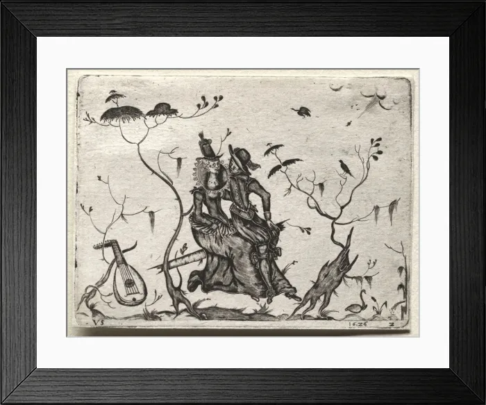 Framed Print : Pair of Lovers, 1626. Creator: Valentin Sezenius (German) Framed Print : Pair of Lovers, 1626. Creator: Valentin Sezenius (German)