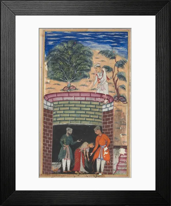 Framed Print : Page from Tales of a Parrot (Tuti-nama): Seventh night: The daughter of the king Framed Print : Page from Tales of a Parrot (Tuti-nama): Seventh night: The daughter of the king