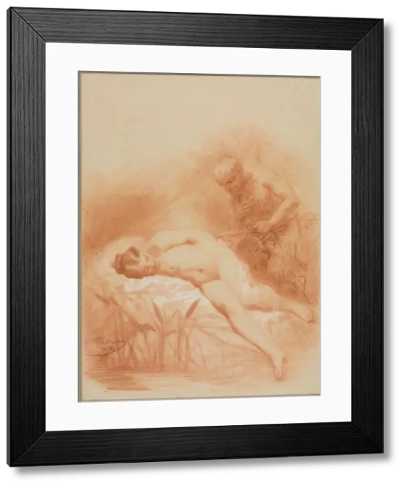 Framed Print : Nymphe et Faune, 1800s. Creator: Octave Tassaert (French, 1800-1874) Framed Print : Nymphe et Faune, 1800s. Creator: Octave Tassaert (French, 1800-1874)