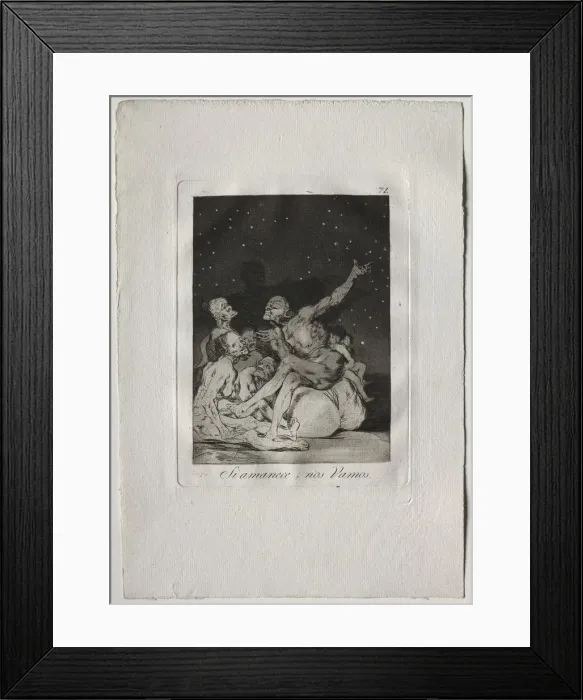 Framed Print : Ochenta Caprichos: When Day Breaks We Will Be Off, 1793-1798. Creator: Francisco de Goya (Spanish Framed Print : Ochenta Caprichos: When Day Breaks We Will Be Off, 1793-1798. Creator: Francisco de Goya (Spanish