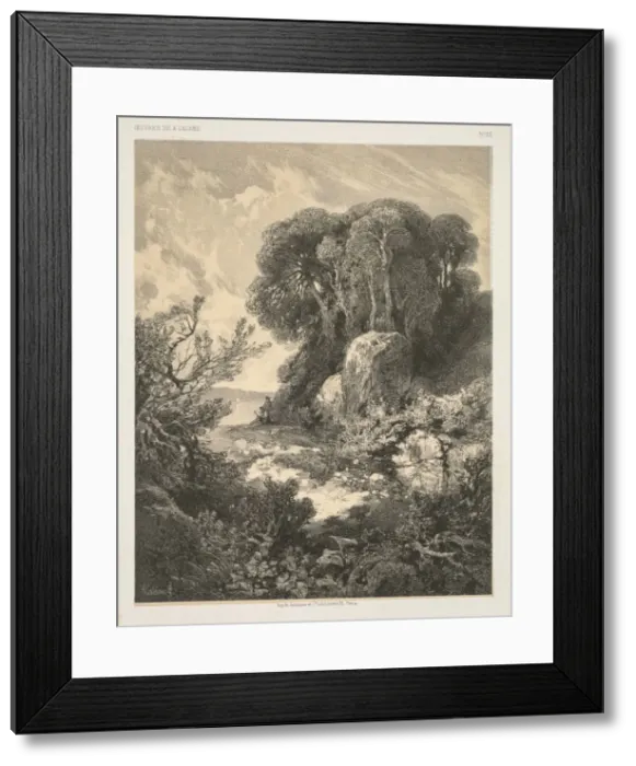 Framed Print : Oeuvres de A. Calame: No. 52. Creator: Alexandre Calame (Swiss, 1810-1864); F. Delarue, r Framed Print : Oeuvres de A. Calame: No. 52. Creator: Alexandre Calame (Swiss, 1810-1864); F. Delarue, r