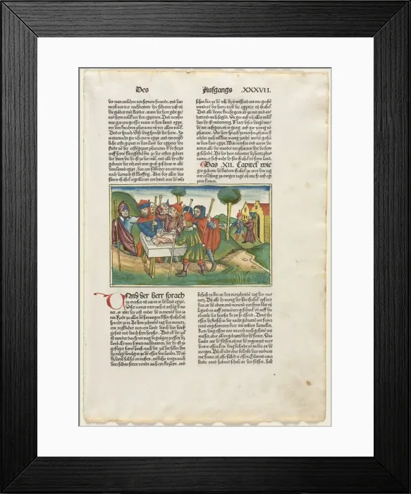 Framed Print : Offering of the Paschal Lamb from the German Bible published by Anton Koberger, Nürnberg Framed Print : Offering of the Paschal Lamb from the German Bible published by Anton Koberger, Nürnberg