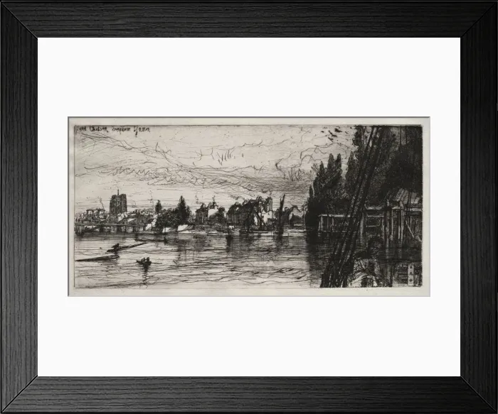 Framed Print : Old Chelsea Church, 1865. Creator: Francis Seymour Haden (British, 1818-1910) Framed Print : Old Chelsea Church, 1865. Creator: Francis Seymour Haden (British, 1818-1910)