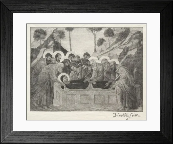 Framed Print : Old Italian Masters: Burial of the Virgin, 1888-1892. Creator: Timothy Cole (American, 1852-1931) Framed Print : Old Italian Masters: Burial of the Virgin, 1888-1892. Creator: Timothy Cole (American, 1852-1931)