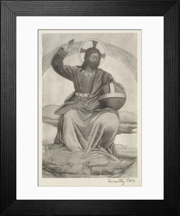 Framed Print : Old Italian Masters: Christ Enthroned, 1888-1892. Creator: Timothy Cole (American, 1852-1931) Framed Print : Old Italian Masters: Christ Enthroned, 1888-1892. Creator: Timothy Cole (American, 1852-1931)
