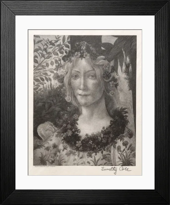 Framed Print : Old Italian Masters: Head of Flora, 1888-1892. Creator: Timothy Cole (American, 1852-1931) Framed Print : Old Italian Masters: Head of Flora, 1888-1892. Creator: Timothy Cole (American, 1852-1931)