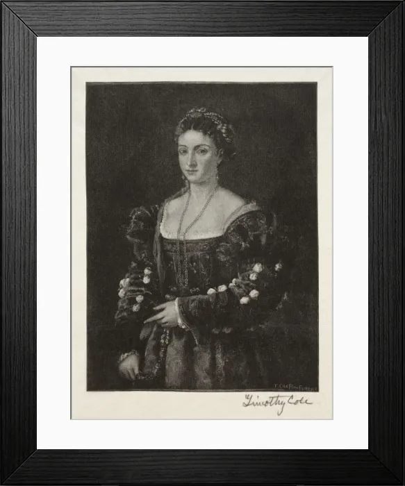 Framed Print : Old Italian Masters: La Bella, 1888-1892. Creator: Timothy Cole (American, 1852-1931) Framed Print : Old Italian Masters: La Bella, 1888-1892. Creator: Timothy Cole (American, 1852-1931)