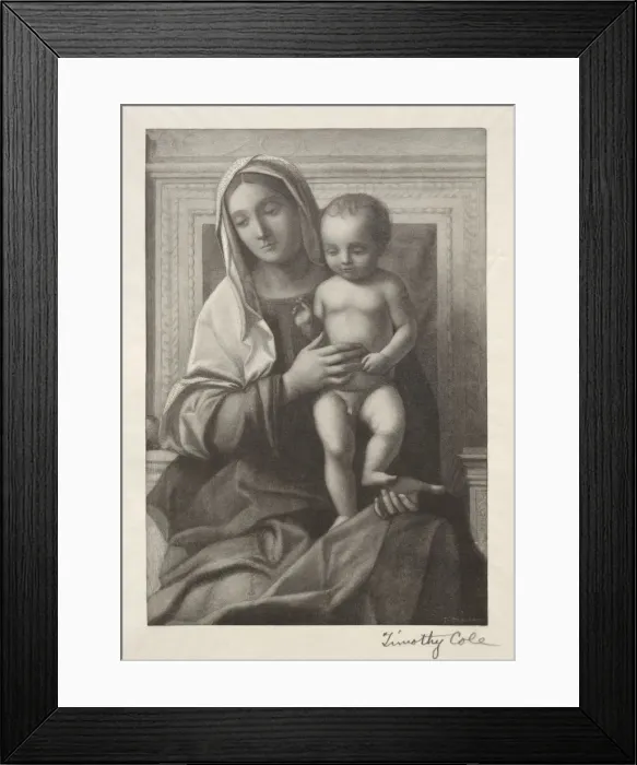 Framed Print : Old Italian Masters: Madonna and Child, 1888-1892. Creator: Timothy Cole (American, 1852-1931) Framed Print : Old Italian Masters: Madonna and Child, 1888-1892. Creator: Timothy Cole (American, 1852-1931)