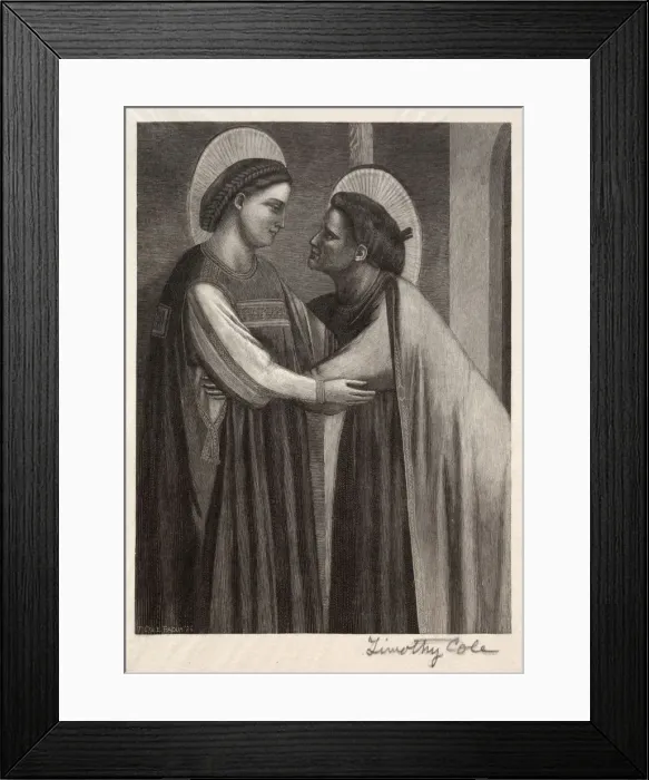 Framed Print : Old Italian Masters: Mary and Elisabeth, 1886. Creator: Timothy Cole (American, 1852-1931) Framed Print : Old Italian Masters: Mary and Elisabeth, 1886. Creator: Timothy Cole (American, 1852-1931)