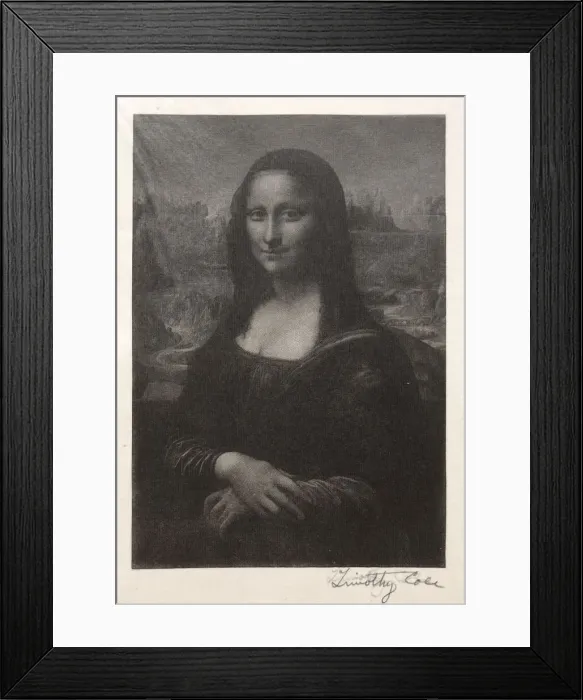 Framed Print : Old Italian Masters: Mona Lisa, 1888-1892. Creator: Timothy Cole (American, 1852-1931) Framed Print : Old Italian Masters: Mona Lisa, 1888-1892. Creator: Timothy Cole (American, 1852-1931)