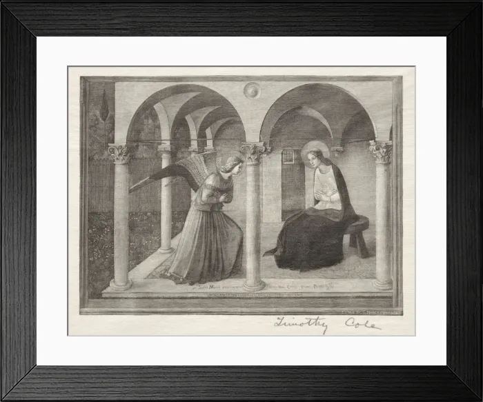 Framed Print : Old Italian Masters: The Annunciation, 1888-1892. Creator: Timothy Cole (American, 1852-1931) Framed Print : Old Italian Masters: The Annunciation, 1888-1892. Creator: Timothy Cole (American, 1852-1931)
