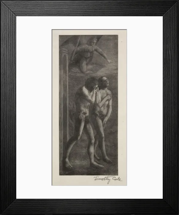 Framed Print : Old Italian Masters: The Expulsion from Paradise, 1888. Creator: Timothy Cole (American Framed Print : Old Italian Masters: The Expulsion from Paradise, 1888. Creator: Timothy Cole (American