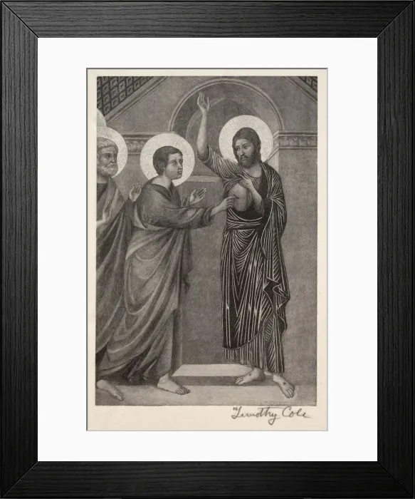 Framed Print : Old Italian Masters: The Incredulity of St. Thomas, 1888-1892. Creator: Timothy Cole (American Framed Print : Old Italian Masters: The Incredulity of St. Thomas, 1888-1892. Creator: Timothy Cole (American