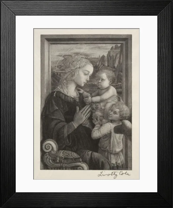 Framed Print : Old Italian Masters: The Virgin Adoring the Infant Christ, 1888-1892. Creator: Timothy Cole Framed Print : Old Italian Masters: The Virgin Adoring the Infant Christ, 1888-1892. Creator: Timothy Cole