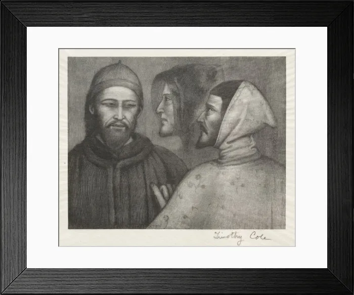Framed Print : Old Italian Masters: Three Heads, 1885. Creator: Timothy Cole (American, 1852-1931) Framed Print : Old Italian Masters: Three Heads, 1885. Creator: Timothy Cole (American, 1852-1931)