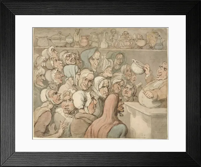 Framed Print : Old Maids at a Sale of Curiosities. Creator: Thomas Rowlandson (British, 1756-1827) Framed Print : Old Maids at a Sale of Curiosities. Creator: Thomas Rowlandson (British, 1756-1827)