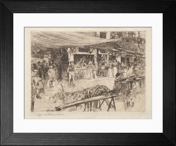 Framed Print : Old Market, Florence, 19th-20th century. Creator: Otto H. Bacher (American, 1856-1909) Framed Print : Old Market, Florence, 19th-20th century. Creator: Otto H. Bacher (American, 1856-1909)