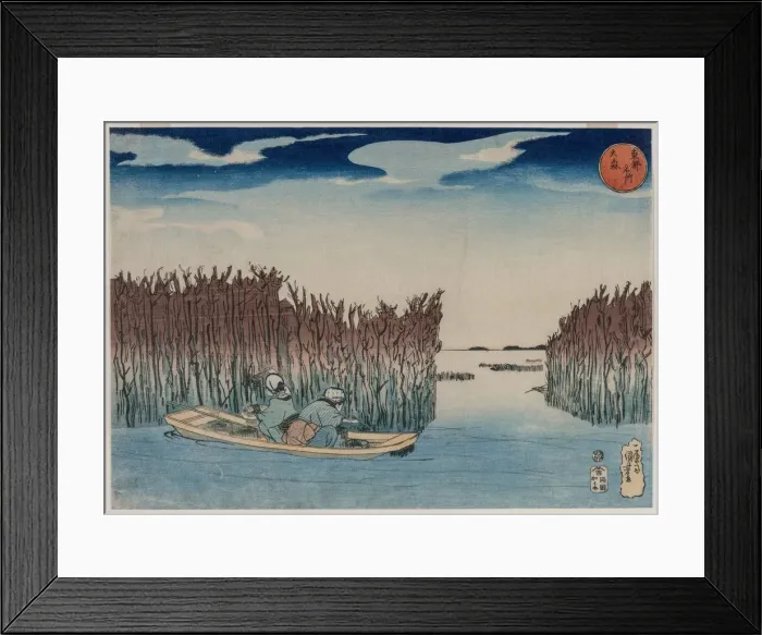 Framed Print : Omori, from the series Famous Places in the Eastern Capital, early 1830s. Creator Framed Print : Omori, from the series Famous Places in the Eastern Capital, early 1830s. Creator