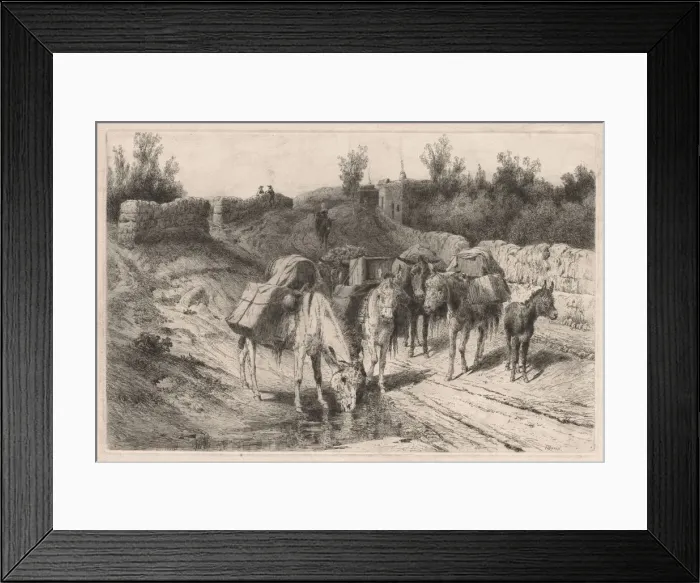 Framed Print : On the Road to Santa Fe. Creator: Peter Moran (American, 1841-1914) Framed Print : On the Road to Santa Fe. Creator: Peter Moran (American, 1841-1914)