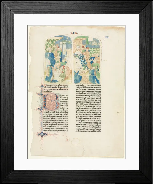 Framed Print : Opening Page of Book IX of Valerius Maximuss Facta et dicta memorabilia, c. 1476 Framed Print : Opening Page of Book IX of Valerius Maximuss Facta et dicta memorabilia, c. 1476