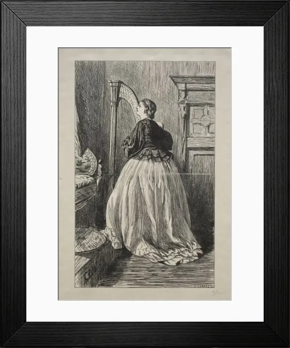Framed Print : O Sing Again that Simple Song, 1862. Creator: George Louis Palmella Busson Du Maurier (British Framed Print : O Sing Again that Simple Song, 1862. Creator: George Louis Palmella Busson Du Maurier (British
