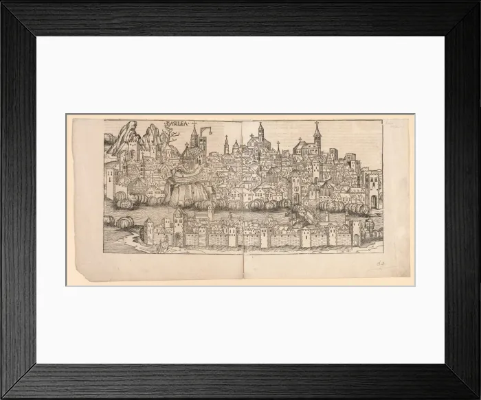 Framed Print : Nuremberg Chronicle: Topographical View of Basle, Switzerland, 1493. Creator: Michael Wolgemut Framed Print : Nuremberg Chronicle: Topographical View of Basle, Switzerland, 1493. Creator: Michael Wolgemut