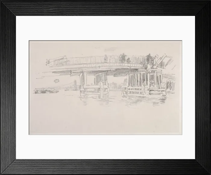 Framed Print : Old Battersea Bridge. Creator: James McNeill Whistler (American, 1834-1903) Framed Print : Old Battersea Bridge. Creator: James McNeill Whistler (American, 1834-1903)