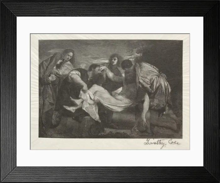 Framed Print : Old Italian Masters: The Entombment, 1889. Creator: Timothy Cole (American, 1852-1931) Framed Print : Old Italian Masters: The Entombment, 1889. Creator: Timothy Cole (American, 1852-1931)