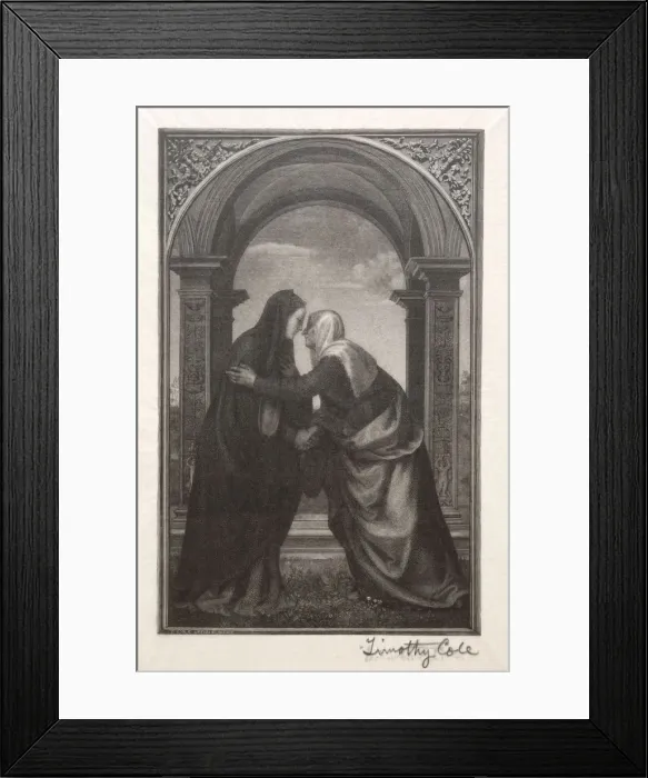 Framed Print : Old Italian Masters: The Visitation, 1888-1892. Creator: Timothy Cole (American, 1852-1931) Framed Print : Old Italian Masters: The Visitation, 1888-1892. Creator: Timothy Cole (American, 1852-1931)