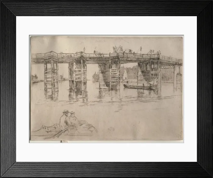 Framed Print : Old Putney Bridge, 1879. Creator: James McNeill Whistler (American, 1834-1903) Framed Print : Old Putney Bridge, 1879. Creator: James McNeill Whistler (American, 1834-1903)