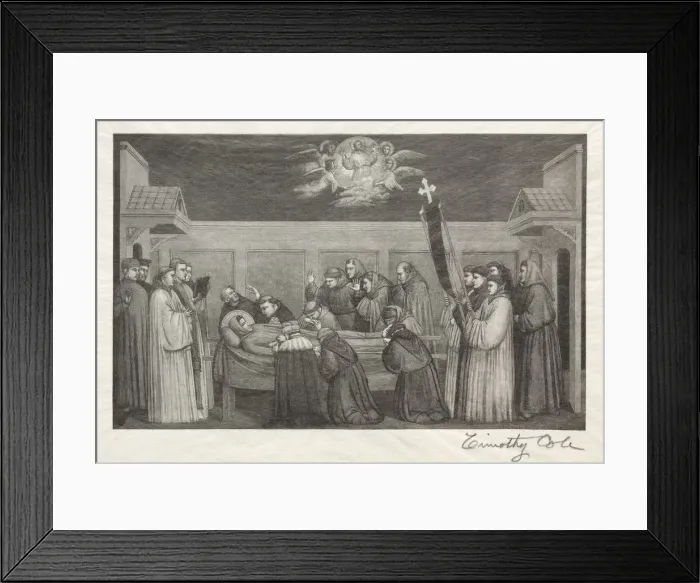 Framed Print : Old Italian Masters: Death of St. Francis, 1888-1892. Creator: Timothy Cole (American, 1852-1931) Framed Print : Old Italian Masters: Death of St. Francis, 1888-1892. Creator: Timothy Cole (American, 1852-1931)