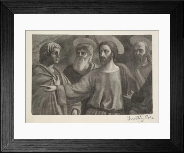 Framed Print : Old Italian Masters: The Tribute Money, 1888-1892. Creator: Timothy Cole (American, 1852-1931) Framed Print : Old Italian Masters: The Tribute Money, 1888-1892. Creator: Timothy Cole (American, 1852-1931)