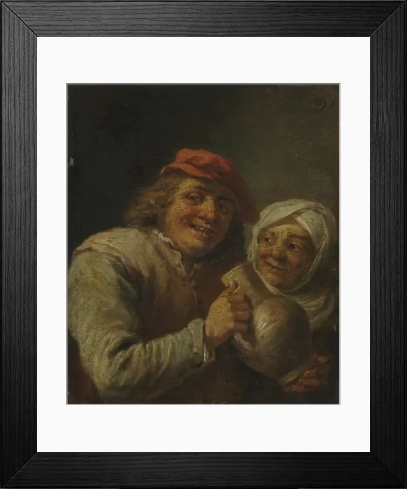 Framed Print : Old Man and Woman, 1700s. Creator: David Teniers (Flemish, 1610-1690), imitator of Framed Print : Old Man and Woman, 1700s. Creator: David Teniers (Flemish, 1610-1690), imitator of