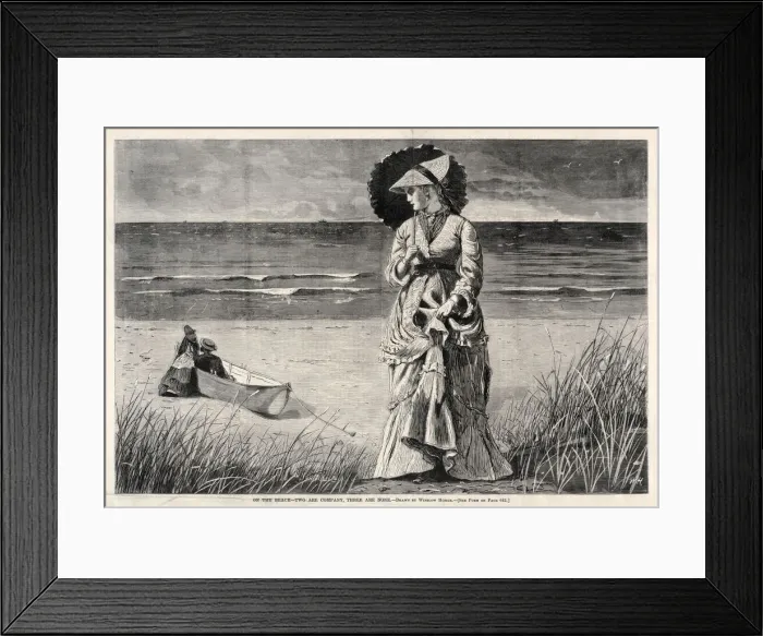 Framed Print : On the Beach - Two are Company, Three are None, 1872. Creator: Winslow Homer (American, 1836-1910) Framed Print : On the Beach - Two are Company, Three are None, 1872. Creator: Winslow Homer (American, 1836-1910)