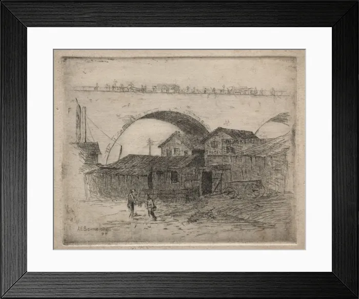 Framed Print : Old Superior Street Viaduct, Cleveland, 1887. Creator: Arthur E. Schneider Framed Print : Old Superior Street Viaduct, Cleveland, 1887. Creator: Arthur E. Schneider
