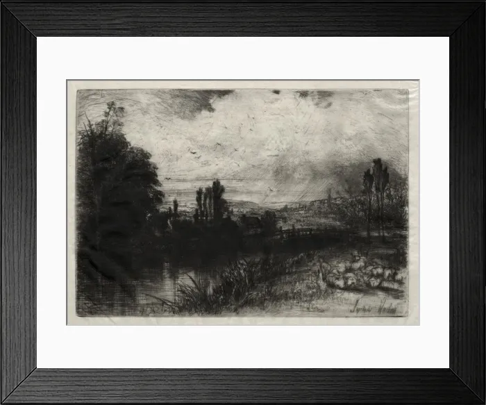 Framed Print : On the Test. Creator: Francis Seymour Haden (British, 1818-1910) Framed Print : On the Test. Creator: Francis Seymour Haden (British, 1818-1910)