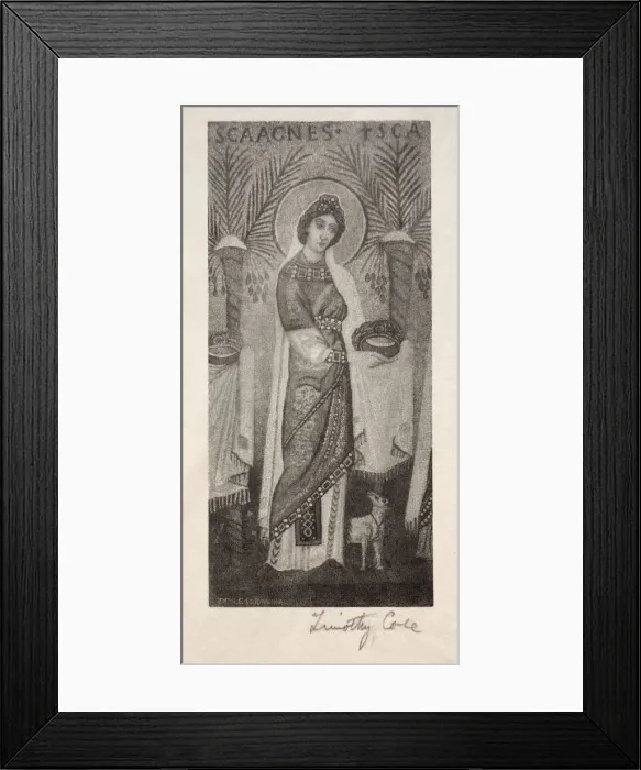 Framed Print : Old Italian Masters: St. Agnes, 1888-1892. Creator: Timothy Cole (American, 1852-1931) Framed Print : Old Italian Masters: St. Agnes, 1888-1892. Creator: Timothy Cole (American, 1852-1931)