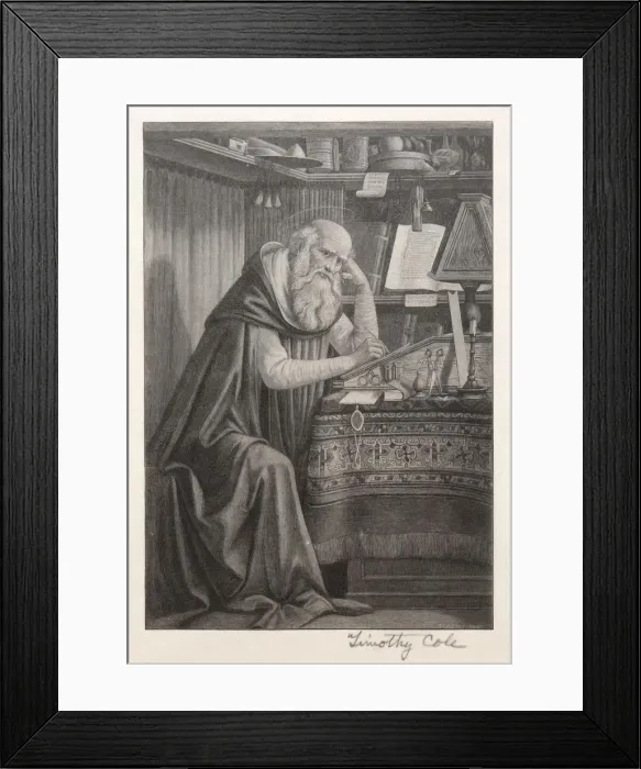 Framed Print : Old Italian Masters: St. Jerome, 1888-1892. Creator: Timothy Cole (American, 1852-1931) Framed Print : Old Italian Masters: St. Jerome, 1888-1892. Creator: Timothy Cole (American, 1852-1931)