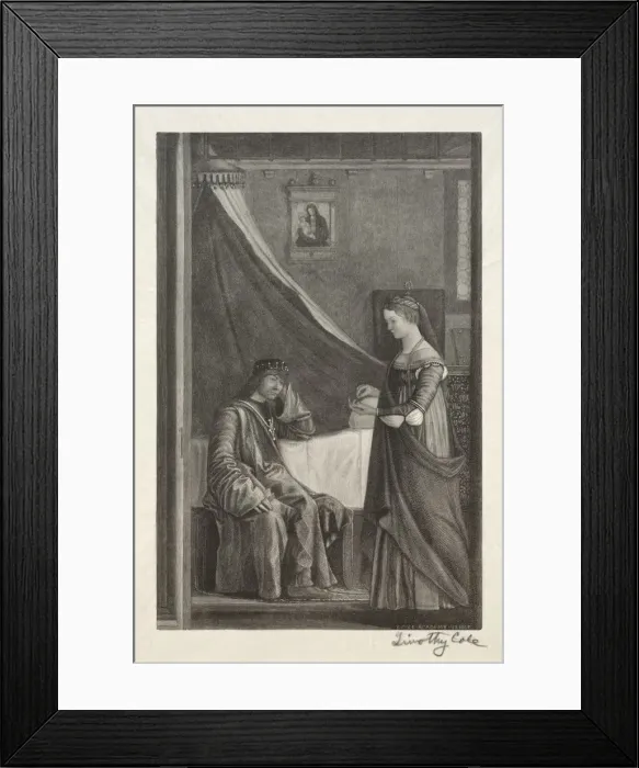 Framed Print : Old Italian Masters: St. Ursula with her Father, 1888-1892. Creator: Timothy Cole (American Framed Print : Old Italian Masters: St. Ursula with her Father, 1888-1892. Creator: Timothy Cole (American