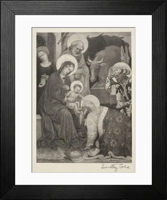 Framed Print : Old Italian Masters: The Adoration of the Magi, 1887. Creator: Timothy Cole (American, 1852-1931) Framed Print : Old Italian Masters: The Adoration of the Magi, 1887. Creator: Timothy Cole (American, 1852-1931)
